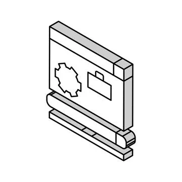 Process work isometric icon vector illustration Illustrazione stock