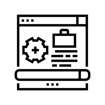 Process work line icon vector illustration Illustrazione stock