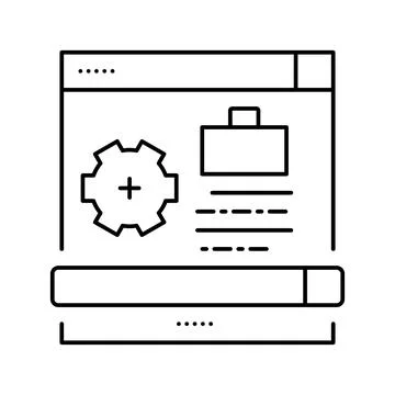 Process work line icon vector illustration Stock Illustration