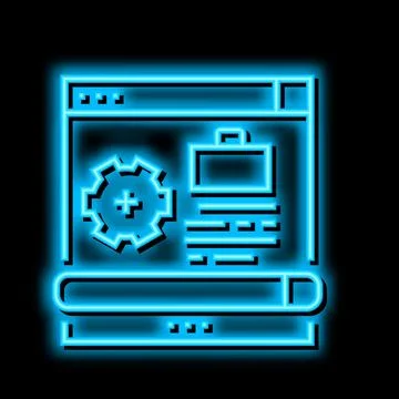 Process work neon glow icon illustration Stock Illustration
