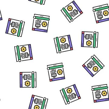 Process work vector seamless pattern Illustrazione stock