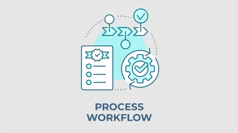 Process workflow blue concept icon animation Stock Footage 344176624
