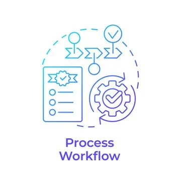 Process workflow blue gradient concept icon Illustrazione stock