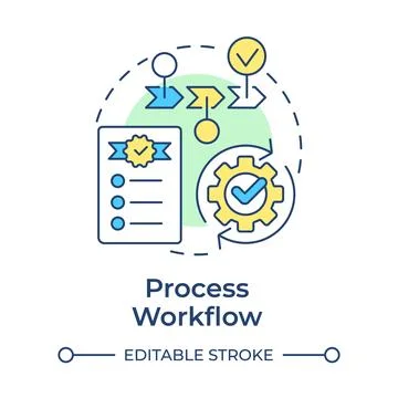 Process workflow multi color concept icon Stock Illustration