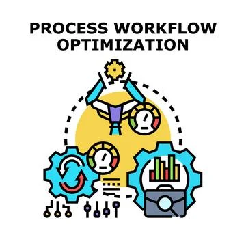 Process workflow optimization management and automation concept Stock Illustration