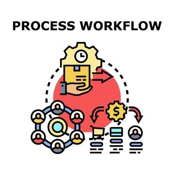 Process workflow optimizing business operations delivering value Stock Illustration