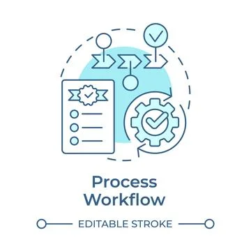 Process workflow soft blue concept icon Illustrazione stock