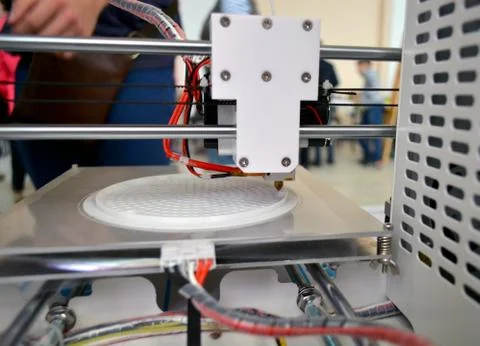 The process of working 3D printer and creating a three-dimensional object Stock Photos