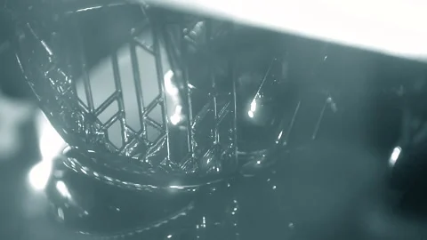 Process working 3D printer close-up. 3D printing from liquid material close-up. Stock Footage 296919641