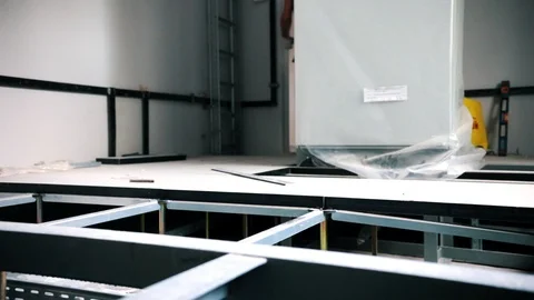 The process works. Man at work. Production. Raised floor. Stock Footage 95277102