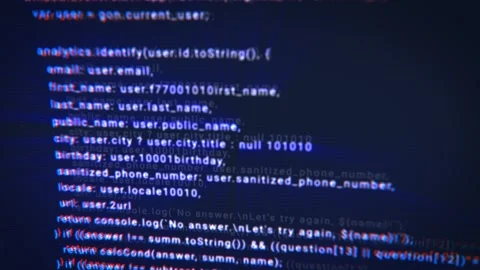 The process of writing a digital code by a programmer in a programming lang.. Stock Footage 252272725