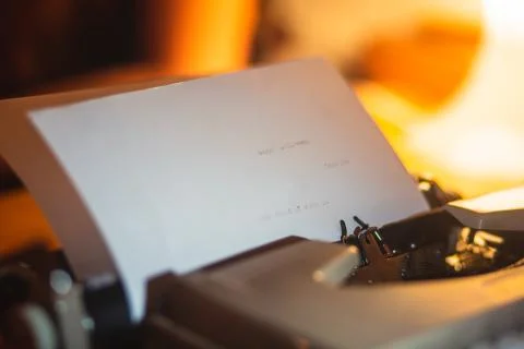 Process of writing a text letter on a white sheet of paper with old-fashioned Stock Photos