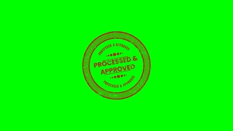 Processed Approved Rubber Stamp Green Screen Stock Footage 320276248