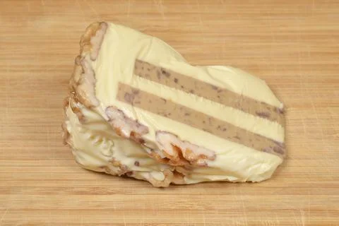 Processed Cheese Cake with Walnuts Detail Stock Photos