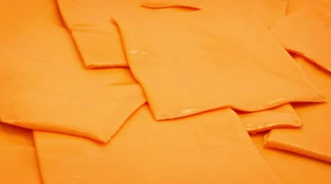 Processed Cheese Slices Rotating Stock Footage 61504829