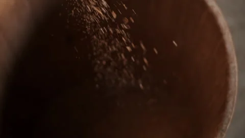 Processed grain dropping into a bin Video stock 130337278