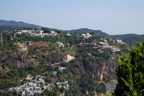 Processed by: Helicon Filter; Elevated view of Taxco de Alarcon, Mexico. Stock Photos
