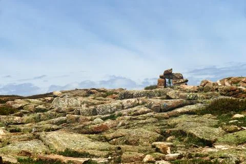 Processed by: Helicon Filter; Stony ground landscape with caring in a bright  Stock Photos