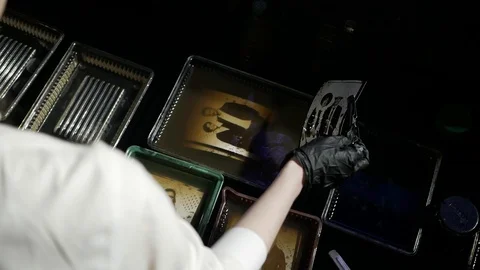 Processed image appears on the photo paper Stock-Footage 126369849