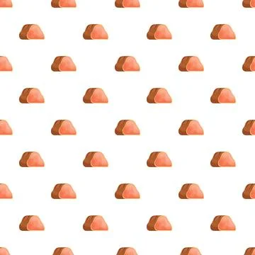 Processed meat product cartoon seamless pattern background Stock Illustration