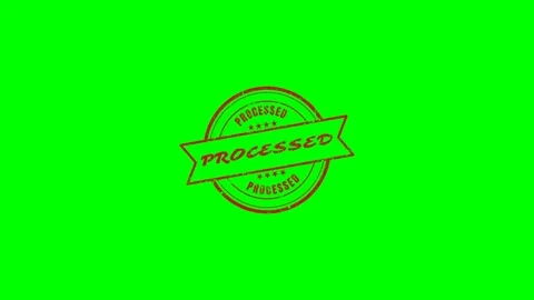 Processed Rubber Stamp Green Screen Stock Footage 320276375