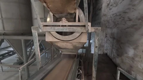 Processed soil going into conveyor line Stock Footage 283428470