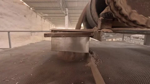 Processed soil going into conveyor line Stock Footage 283428478