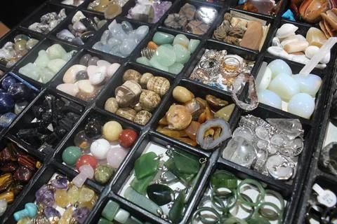 Processed stones are sorted by type Stock Photos