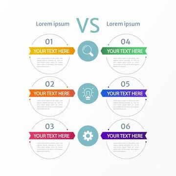 Processes comparison infographic chart design template 스톡 일러스트