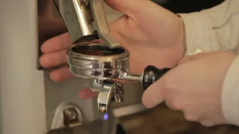 Processes of cooking cappuccino with a pattern Stock Footage 94669872