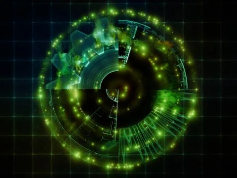 Processing Abstract Visualization Stock Illustration