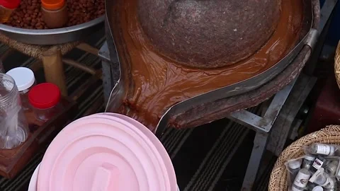 Processing almonds into butter Stock Footage 238629681