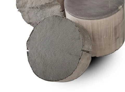 Processing and acceptance of non-ferrous metals. Three round and oval ceramic Stock Photos