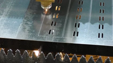 Processing and laser cutting for metal in the industrial. Stock Footage 238470130