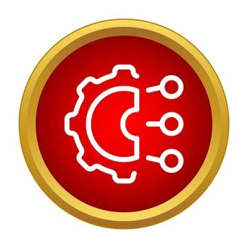 Processing and optimizing data with integrated technology icon Stock Illustration