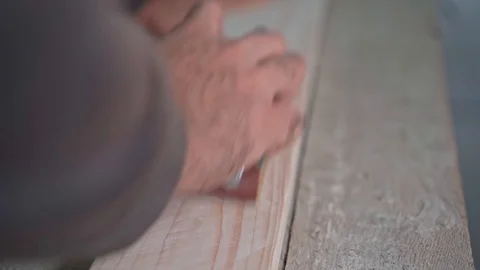 Processing and sanding wood surface Stock Footage 129517661