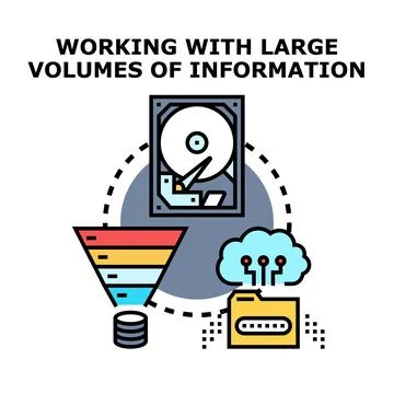 Processing and securing large volumes of information data Stock Illustration