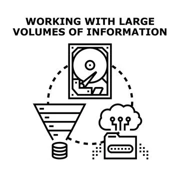 Processing and securing large volumes of information data Stock Illustration