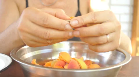Processing apricots Video stock 25810831