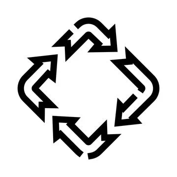 Processing arrows forming a circular continuous loop Stock Illustration