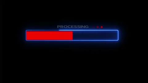 Processing bar loading animation with text Stockbeeldmateriaal 330759930