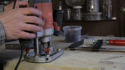 Processing of boards milling machine Stock Footage 73163250