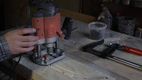 Processing of boards milling machine Stock Footage 73163622