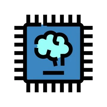 Processing brain in microchip for artificial intelligence concept Illustrazione stock