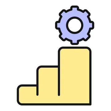 Processing business growth with gear chart progress Stock Illustration