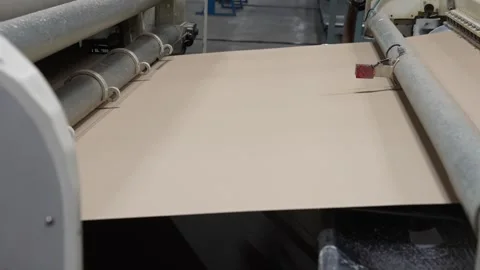 Processing cardboard in a paper mill close-up. Stock Footage 296086670