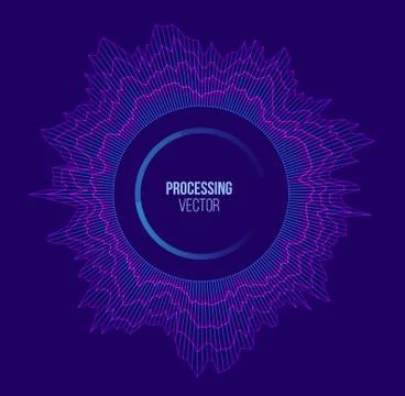 Processing circle. Development process. Buffer timeline chart. Business proce Stock Illustration