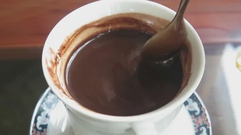 Processing of coffee with the spoon Stock Footage 70377242