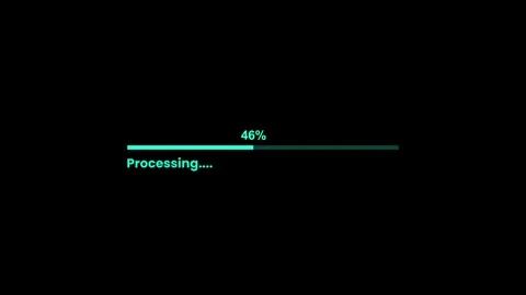 Processing to complete from 0 to 75% animation isolated on black background Stock Footage 324573142