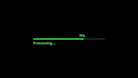 Processing to complete from 1 to 100% animation isolated on black background Stock Footage 324573148